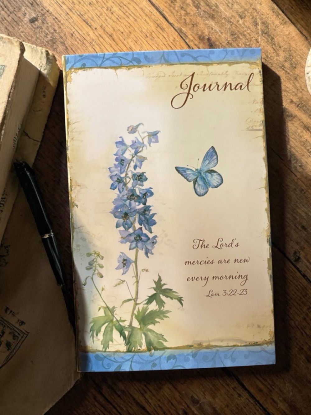 Floral Blue Butterfly Journal - Blue -NWOT